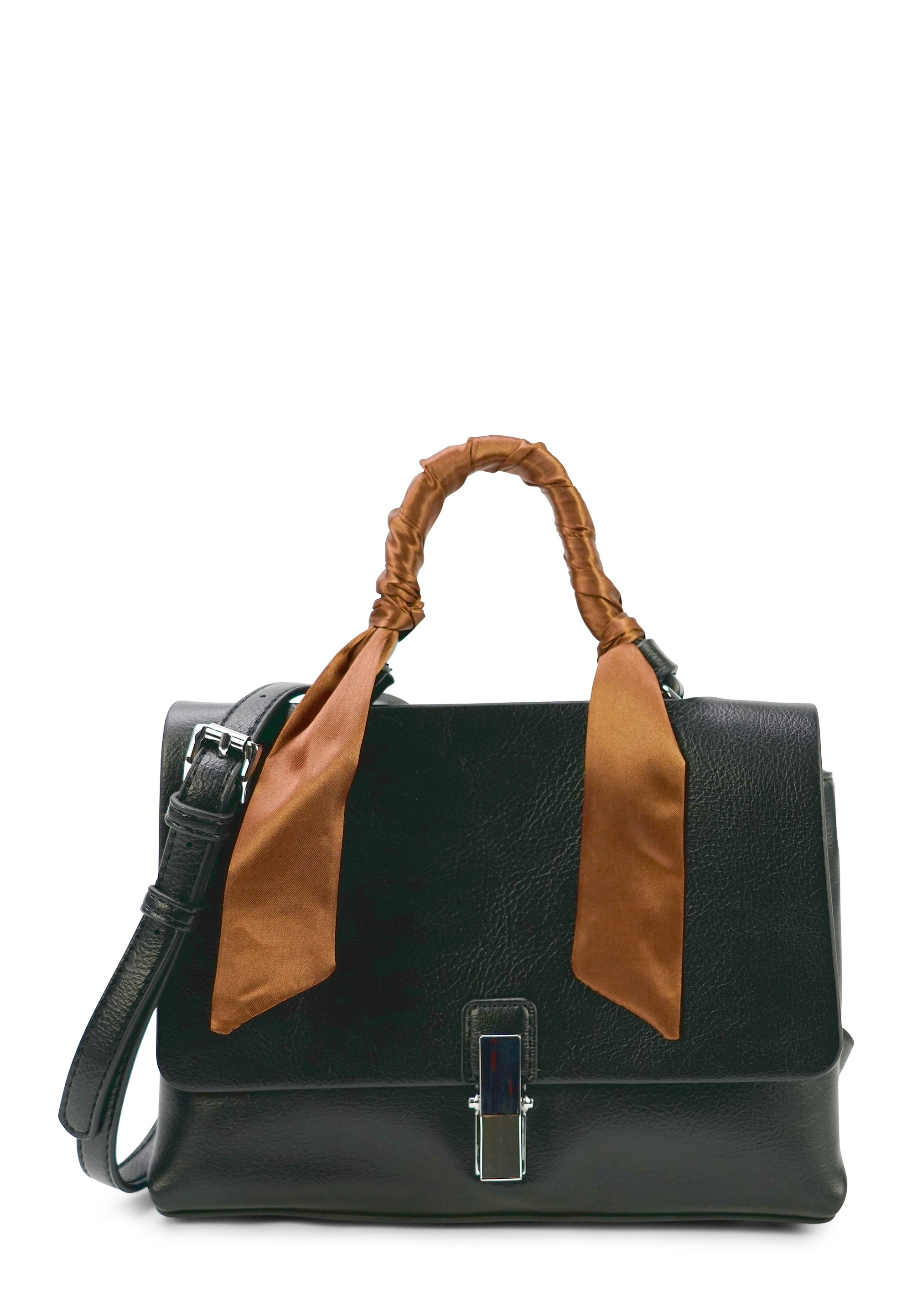 Schultertasche HARPA "SUSI", Damen, Gr. B/H/T: 11cm x 18cm x 25cm, schwarz, Polyurethan (PU), unifarben, Taschen Schultertasche, mit zwei Fächern