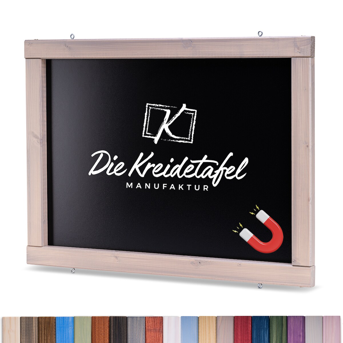 Die Kreidetafel Manufaktur Magnetische Kreidetafel - Magnettafel mit Holzrahmen / Taupe 60x40cm Image