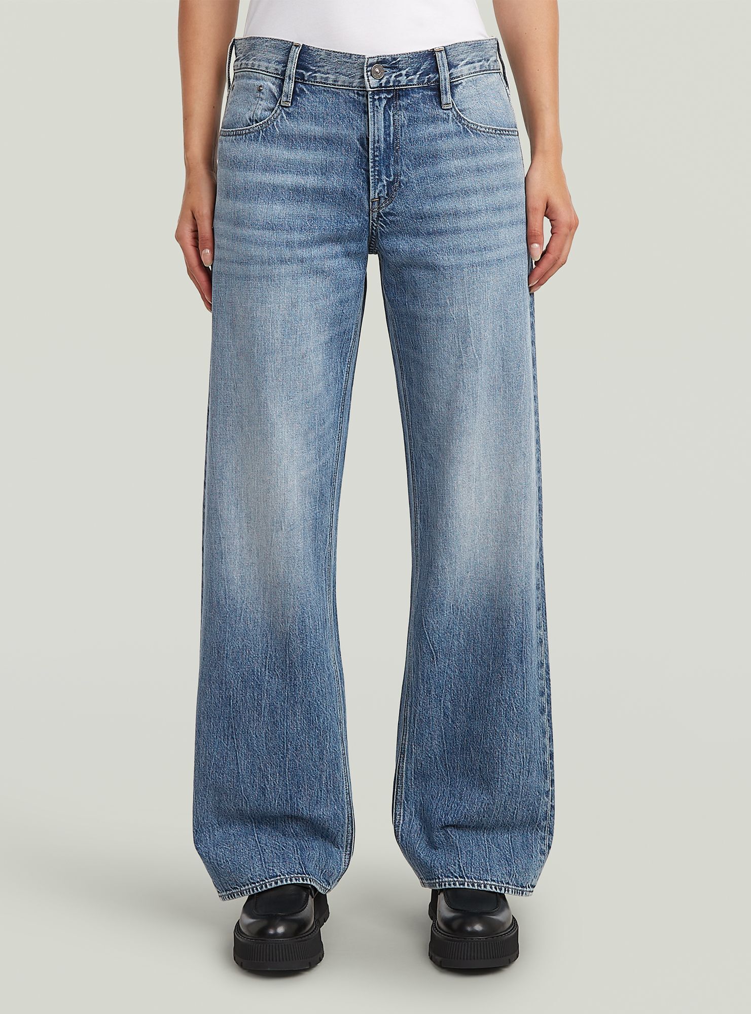 5-Pocket-Jeans G-STAR "Judee Loose Jeans", Damen, Gr. 27, Länge 30, vintage violane, Obermaterial: 100% Baumwolle, Jeans 5-Pocket-Jeans