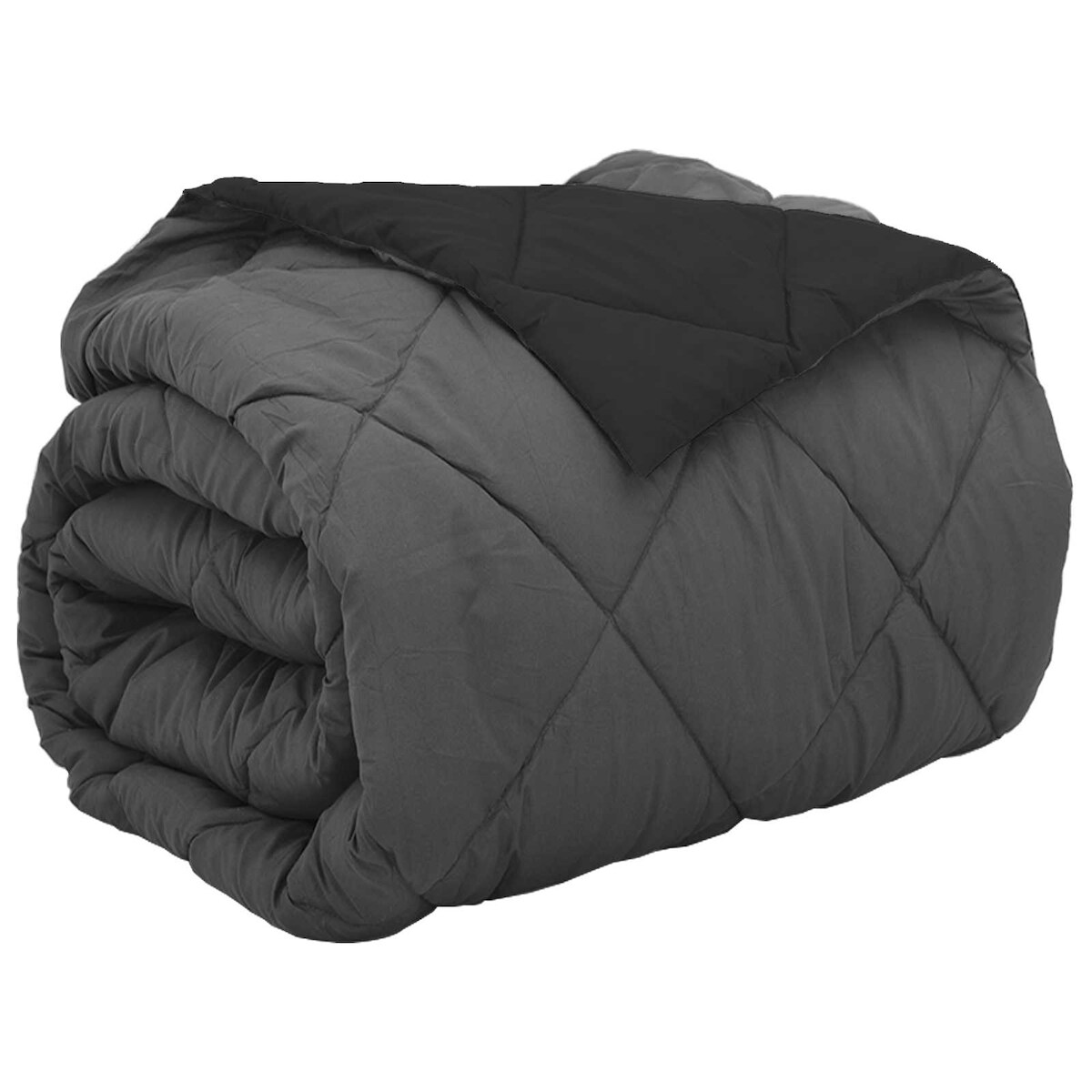 vidaXL Ganzjahresbettdecke Schwarz und Anthrazit 200 x 200 cm Image