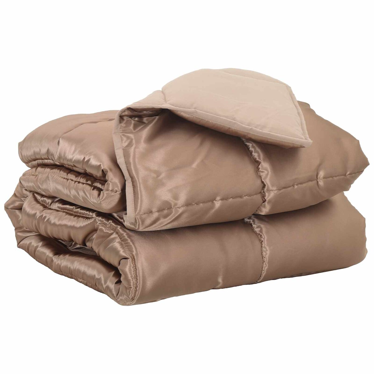 vidaXL Ganzjahresbettdecke Gold 220 x 260 cm Satin und Mikrofaser Image