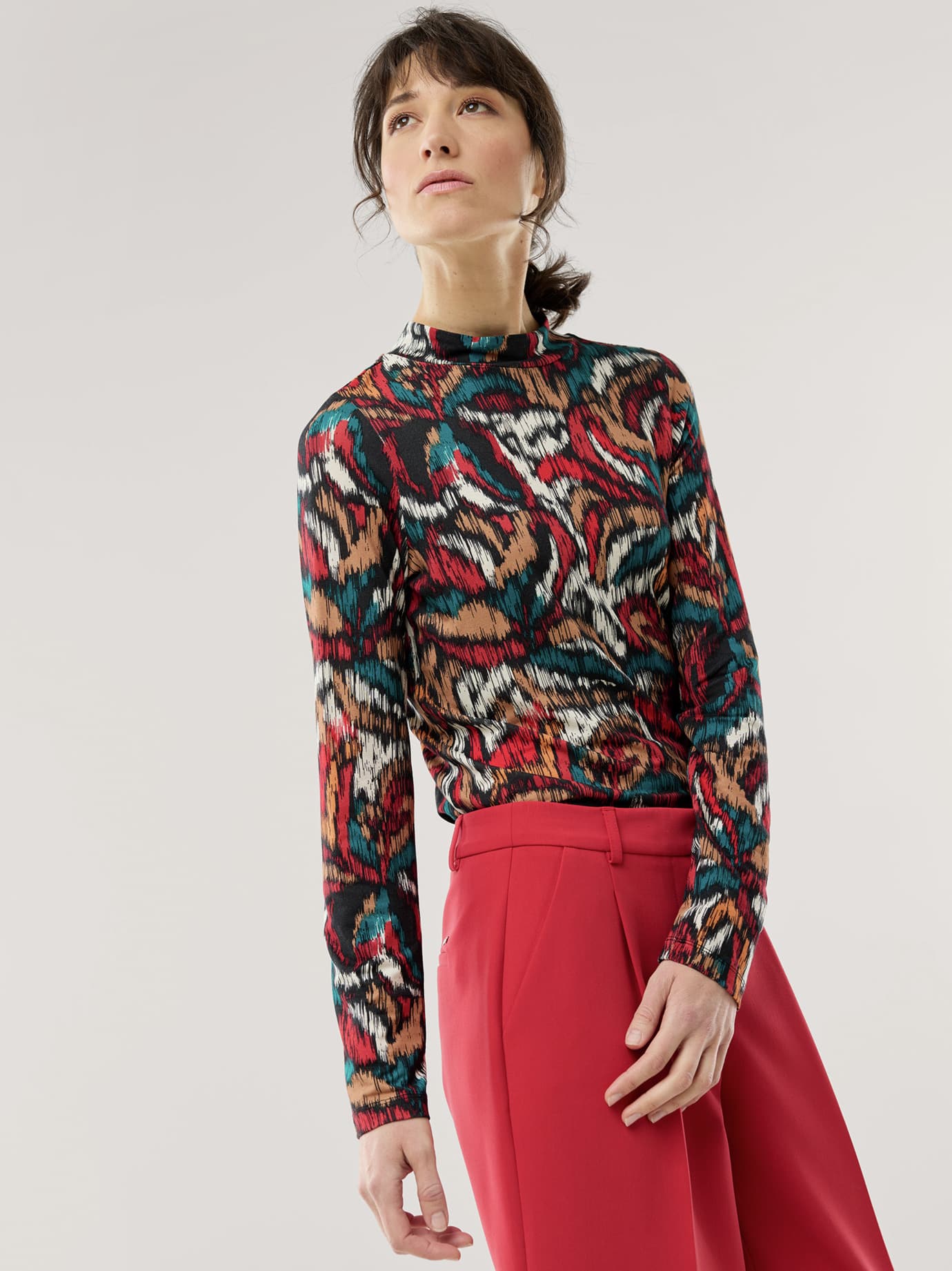 Stehbundshirt Moiree Blume Image