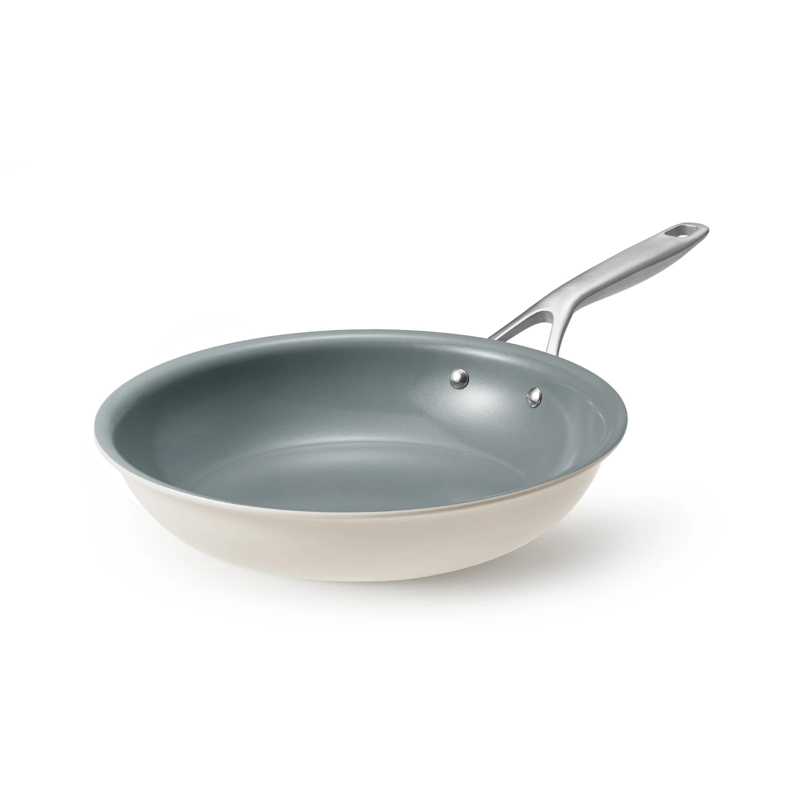 Keramikpfanne Induktion 28 cm mit Gussstahlgriff, Beige, Keramikpfanne ohne PTFE und PFOA, Keramikpfanne Induktion 28 cm, Nicht-s