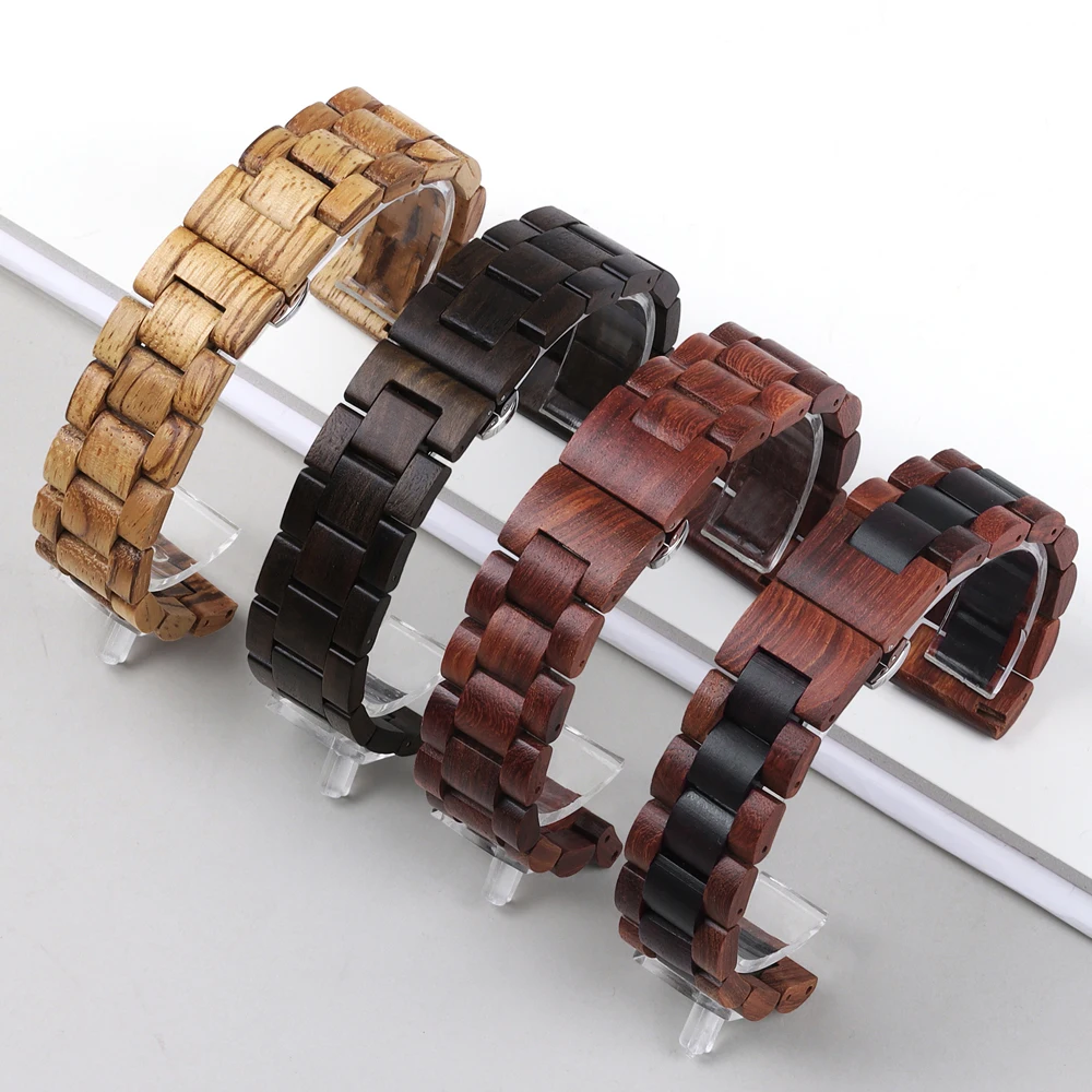 20 mm 22 mm Holzarmband für Samsung Galaxy Watch6 5 4 3 41 42 40 44 mm Holzarmband für Huawei Watch GT2 GT3 42/46 Armband Image