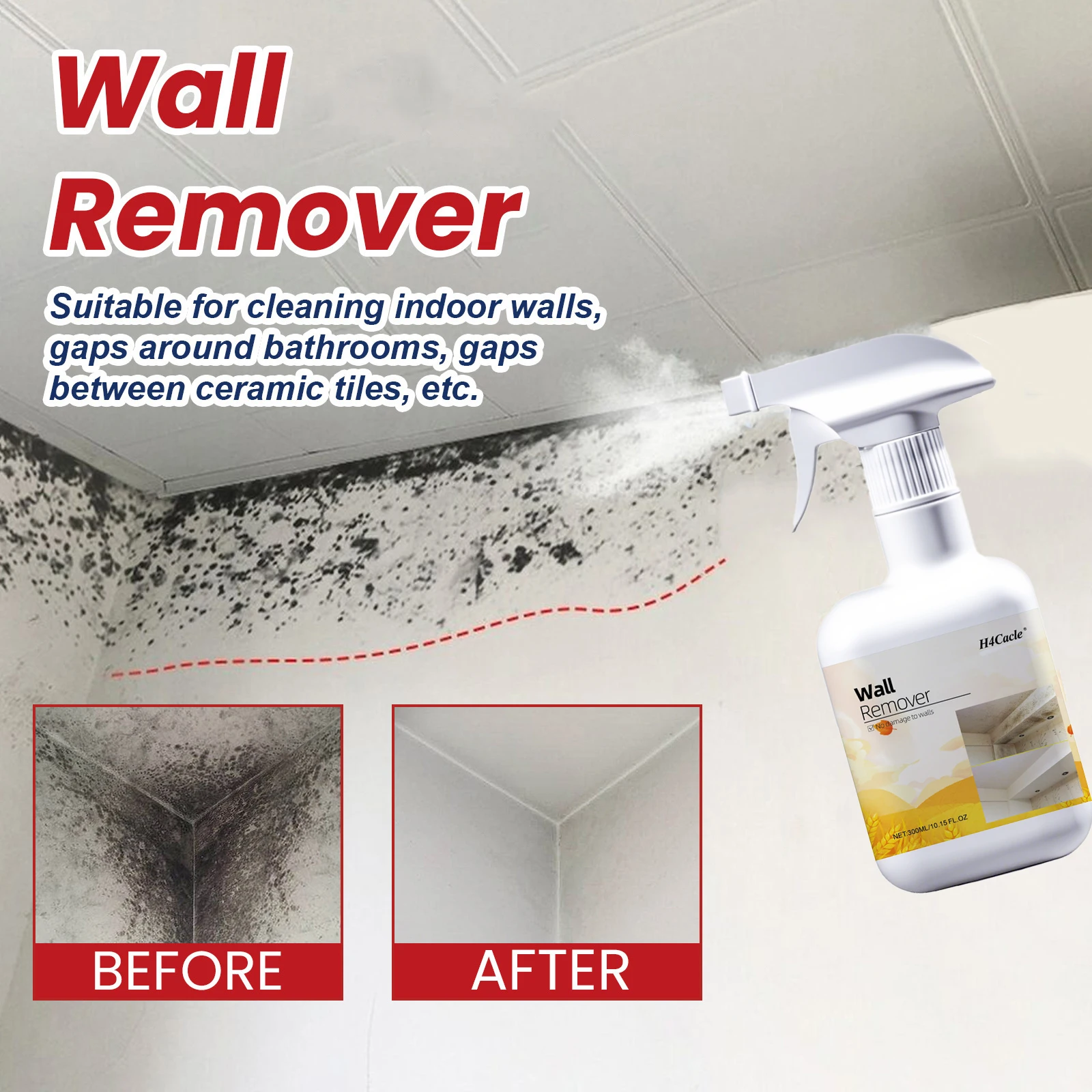 Wall Stain Remover Wall Spot Cleaner Stain Removal Household Wall Cleaning Spray Stain Cleaner All-Purpose Household CleanerSafe