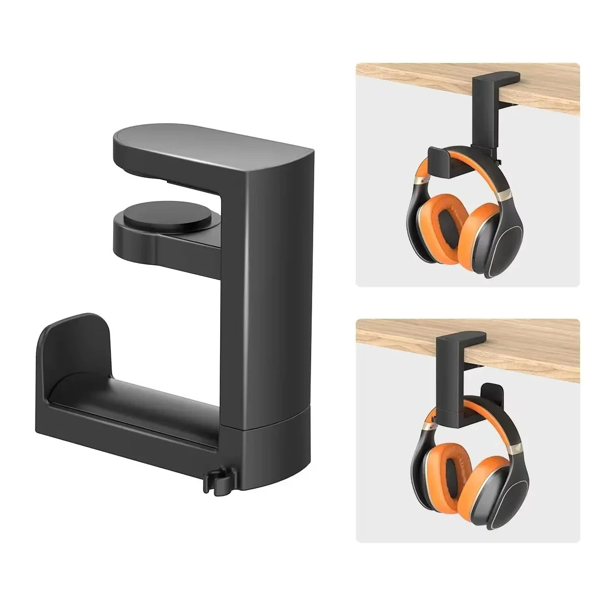 360 ° Rotierenden Kopfhörer Ständer Desktop Headset Halter PC Gaming Headset Schreibtisch Aufhänger Haken Für Kopfhörer Lagerung Hangin Organizer Image