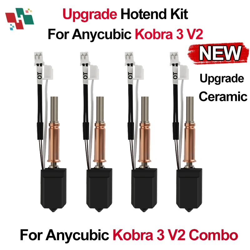 Verbessertes Hotend-Kit für Anycubic Kobra 3 V2/Kobra 3 V2 Combo, Upgrade der Keramik-Hotend-Thermistor-Düse aus gehärtetem Stahl Image