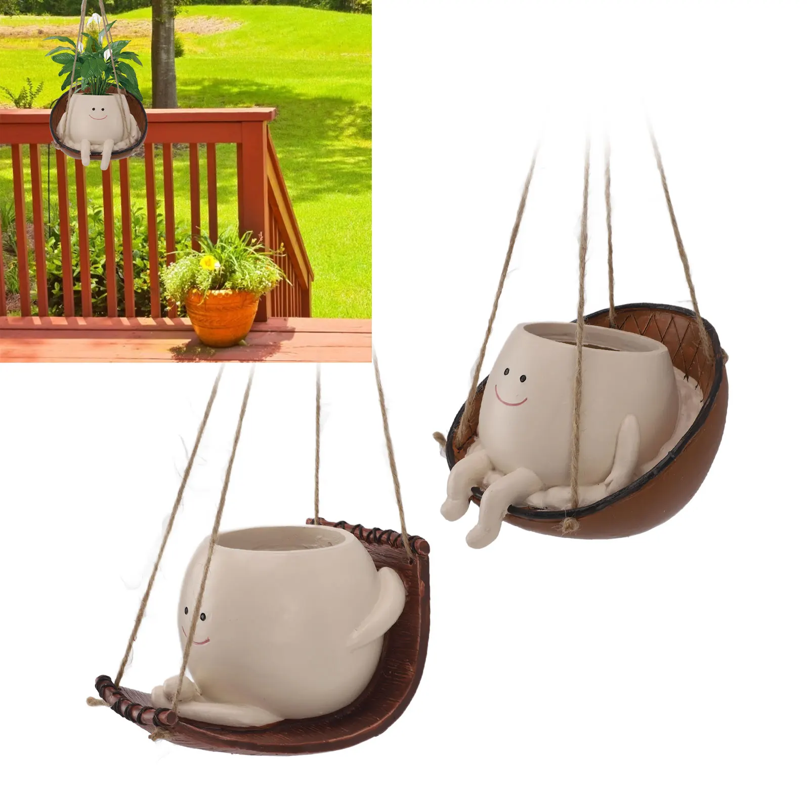 Swing Face Planter Pot Innovativer Swing Smile Face Planter Lustig, leicht, dekorativ, vielseitig einsetzbar, wetterfest für den Innenbereich