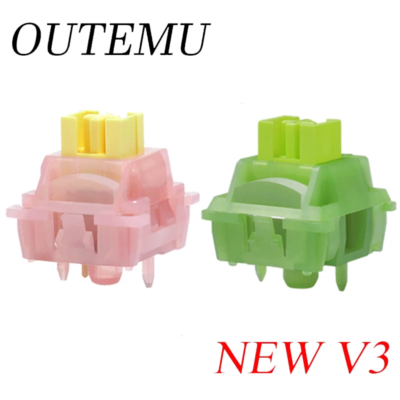 Outemu Silent Peach V3-Schalter, geschmiert, Silent Lemon V3-Schalter, mechanische Tastatur, linear, taktiler 5-poliger Absatz, Achse, Hot-Swap Image