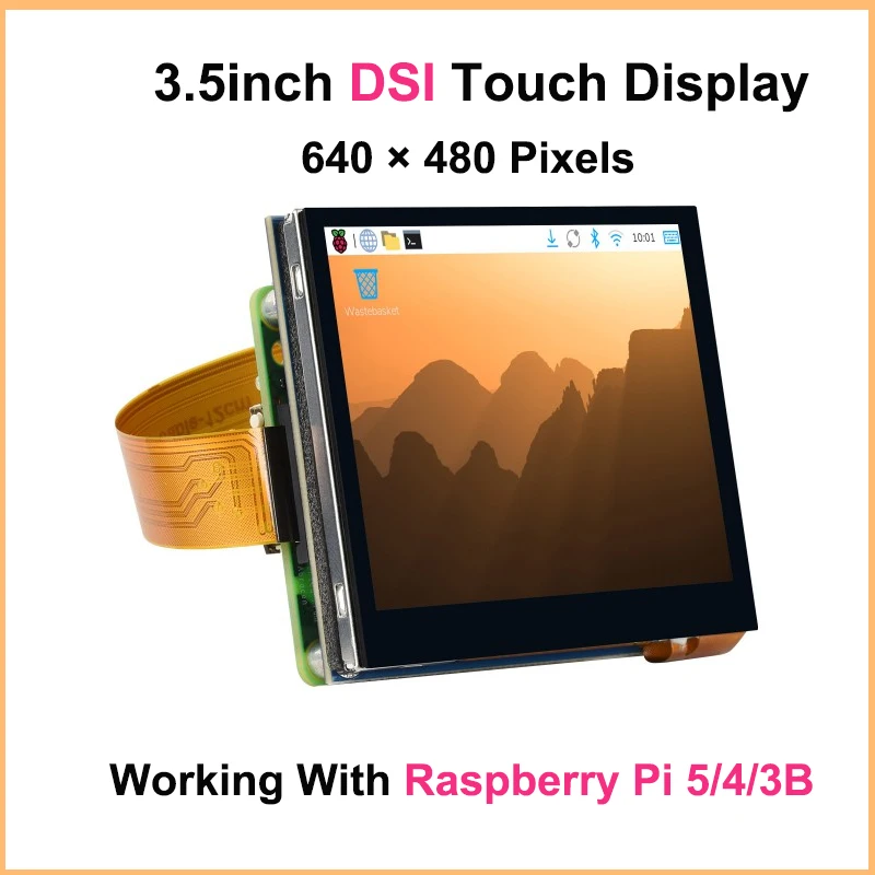 Waveshare Raspberry Pi5 3,5 Zoll IPS DSI Display Touchscreen 640 x 480 Pixel 5-Punkt-Touch kompatibel für Trixie Bookworm Bullseye Image