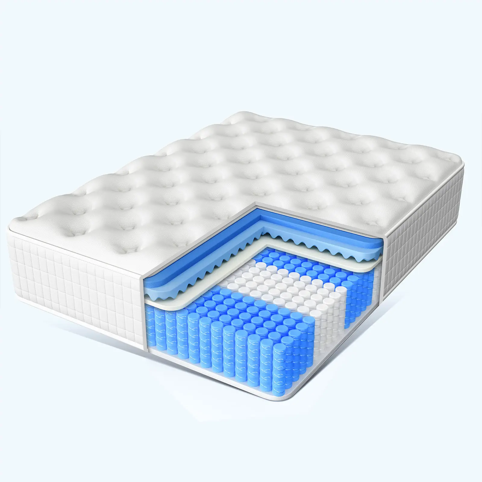 Höhe 25cm Matratze 140x200 cm, 7 Zonen Taschenfederkernmatratze H3, hochwertigem Komfortschaum, Rückenentlastende, Rollmatratze