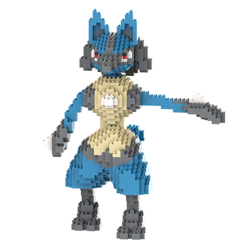 Pokemon Lucario Mewtow Baustein Cubone Gyarados Gengar Piplup Mega Charizard Montage Micro Ziegel Figur Spielzeug für Kind Image