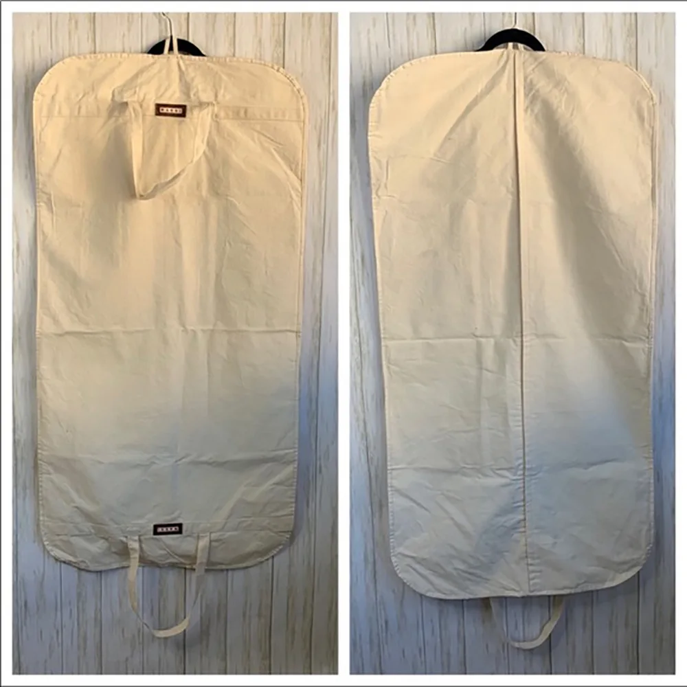 Breathable Cotton Dust Cover for Clothes Suits and Coats - Hanging Garment Storage Bag Clothing Dust Cover