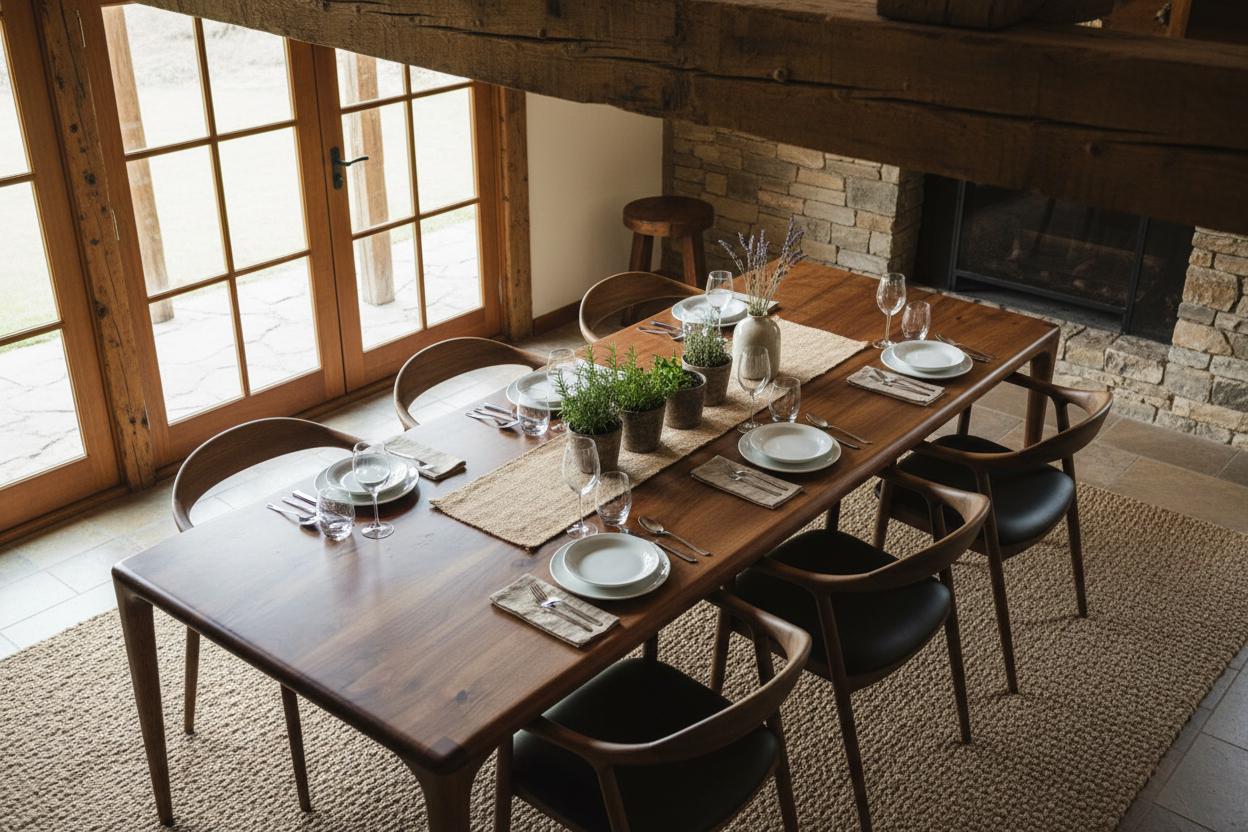 Tavolo da pranzo in noce, tavolo in legno naturale per soggiorno, tavolo da pranzo in noce, tavolo da pranzo per cucina, tavolo da pranzo in legno,