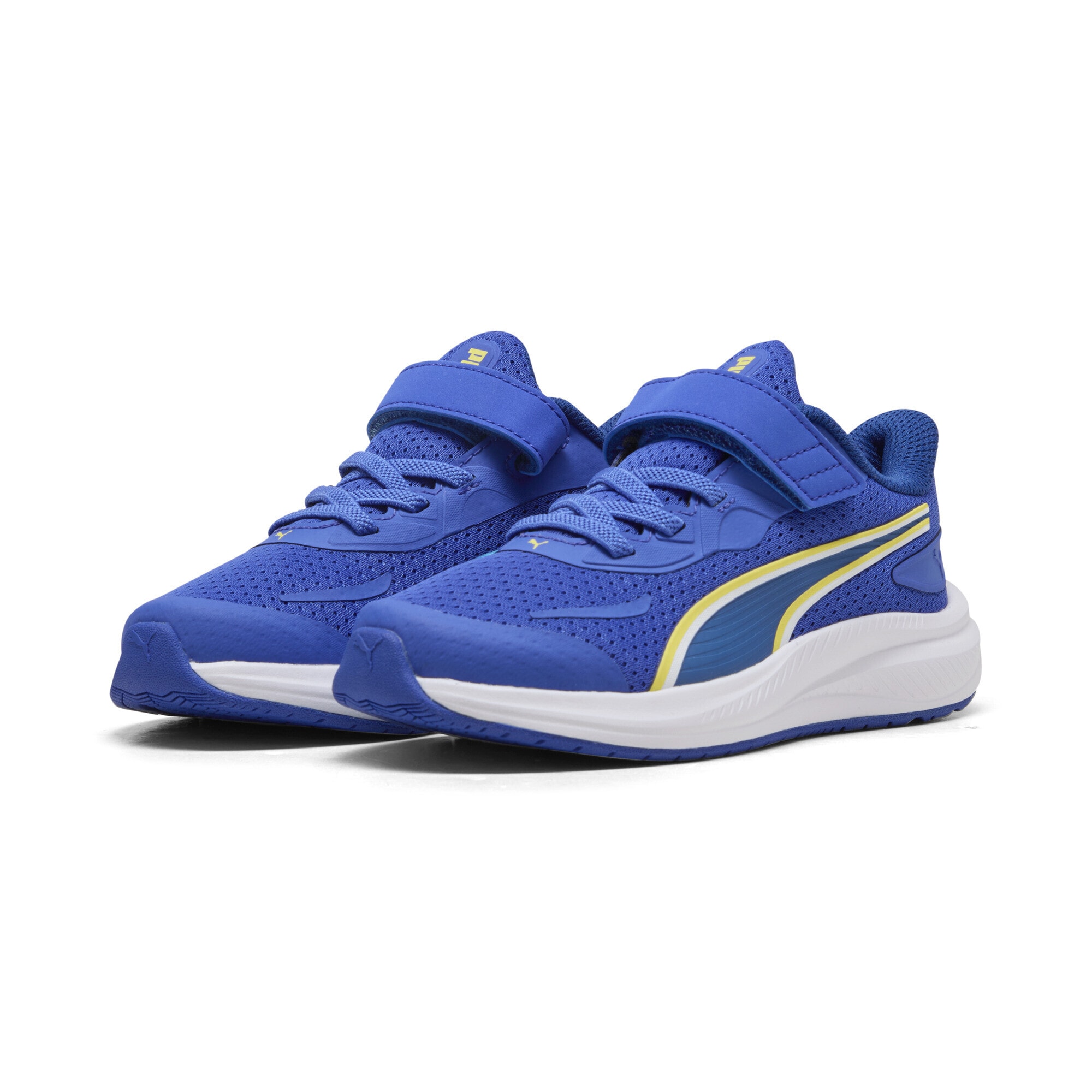 Sneaker PUMA "Skyrocket 2 Sneakers Kinder", Damen, Gr. 33, royal sapphire weiß blau, Obermaterial: Textil, Synthetik; Futter: Textil; Innensohle: Textil; Laufsohle: Gummi, Synthetik, Schuhe Sneaker
