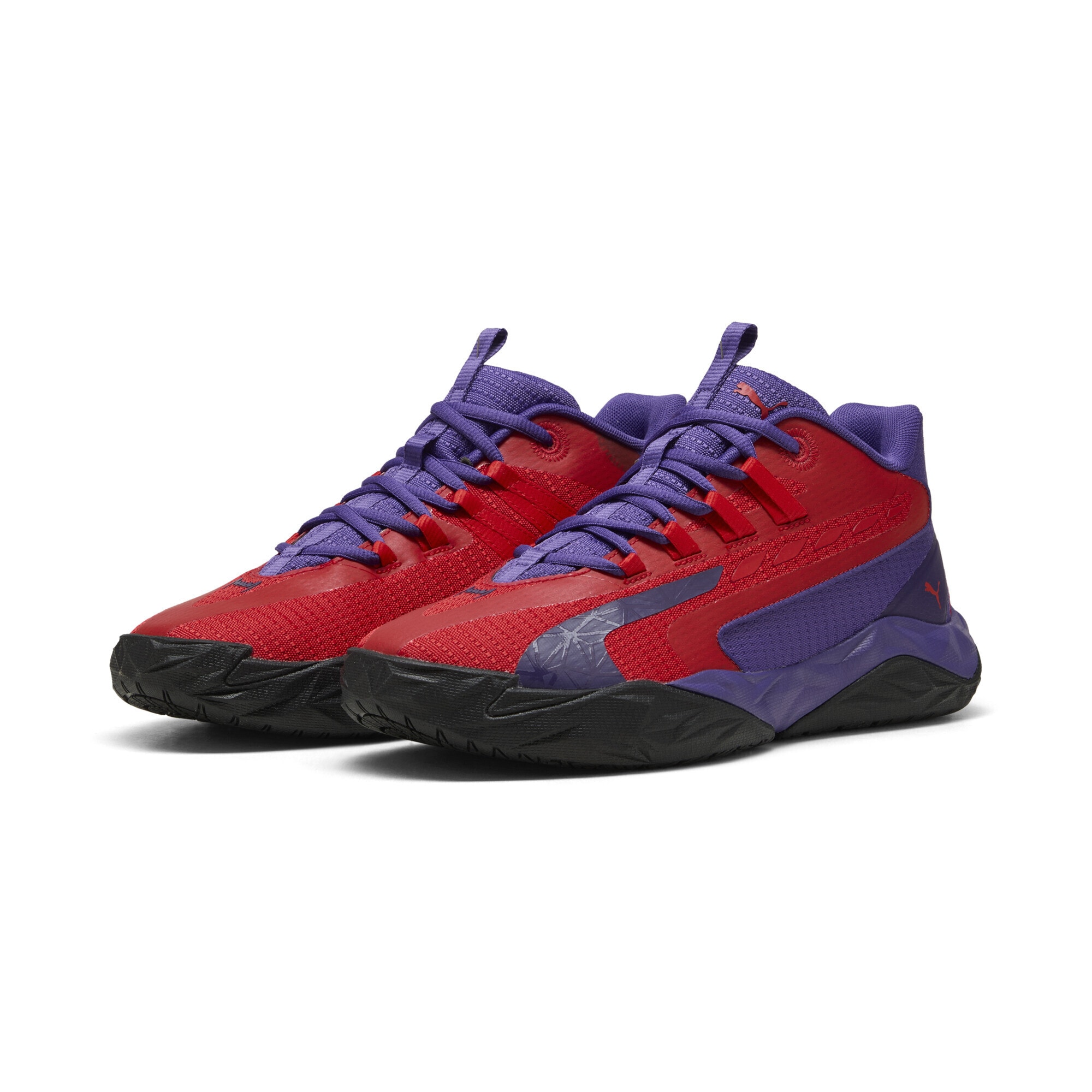 Basketballschuh PUMA "Dagger 2 Mid Basketballschuhe Erwachsene", Gr. 39, team violet for all time rot schwarz lila, Obermaterial: Synthetik, Textil; Futter: Textil; Innensohle: Textil; Laufsohle: Gummi, Synthetik, Schuhe