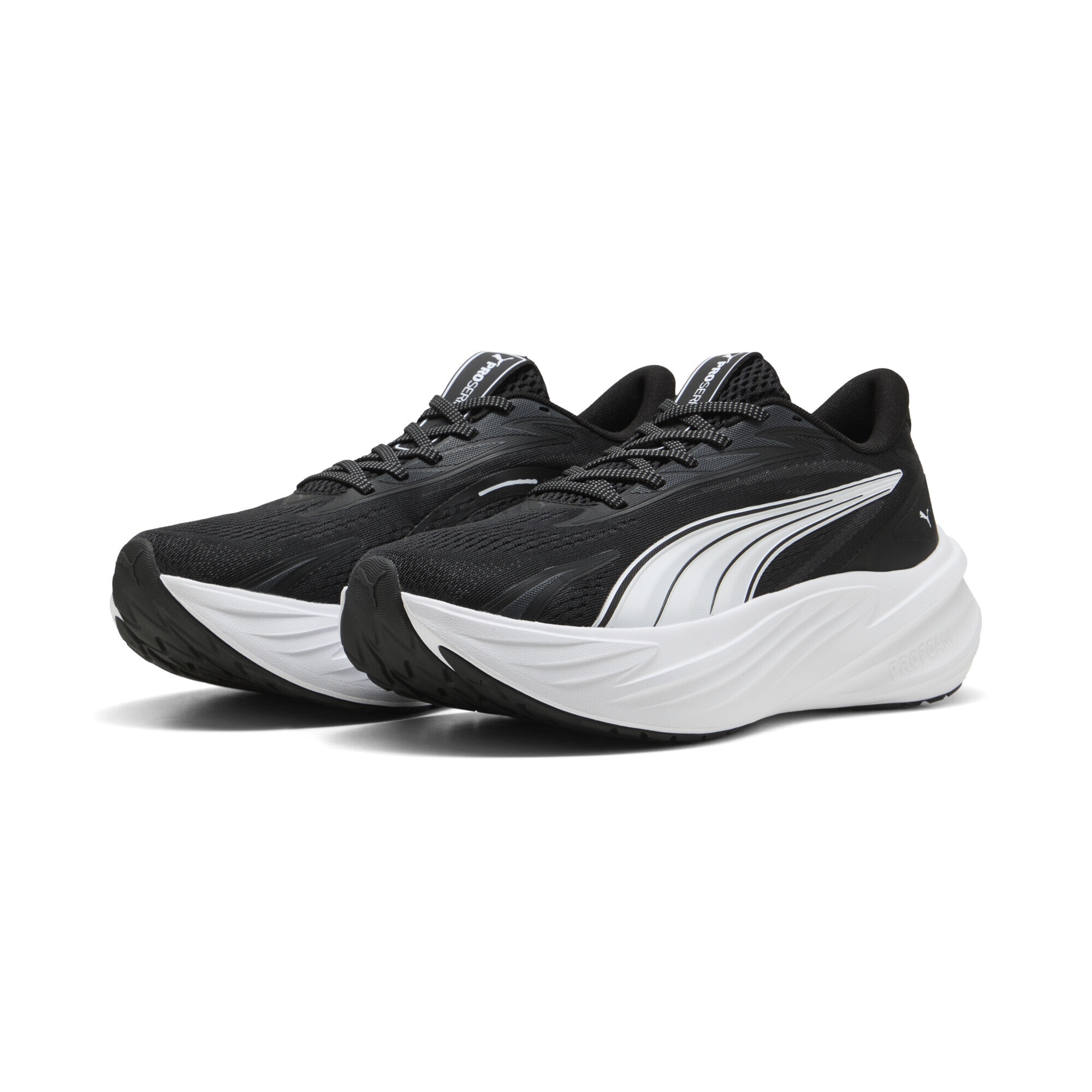 Trainingsschuh PUMA "Maxima Pro Laufschuhe Erwachsene", Herren, Gr. 44, schwarz, weiß, Obermaterial: Textil, Synthetik; Futter: Textil; Innensohle: Textil; Laufsohle: Gummi, Schuhe