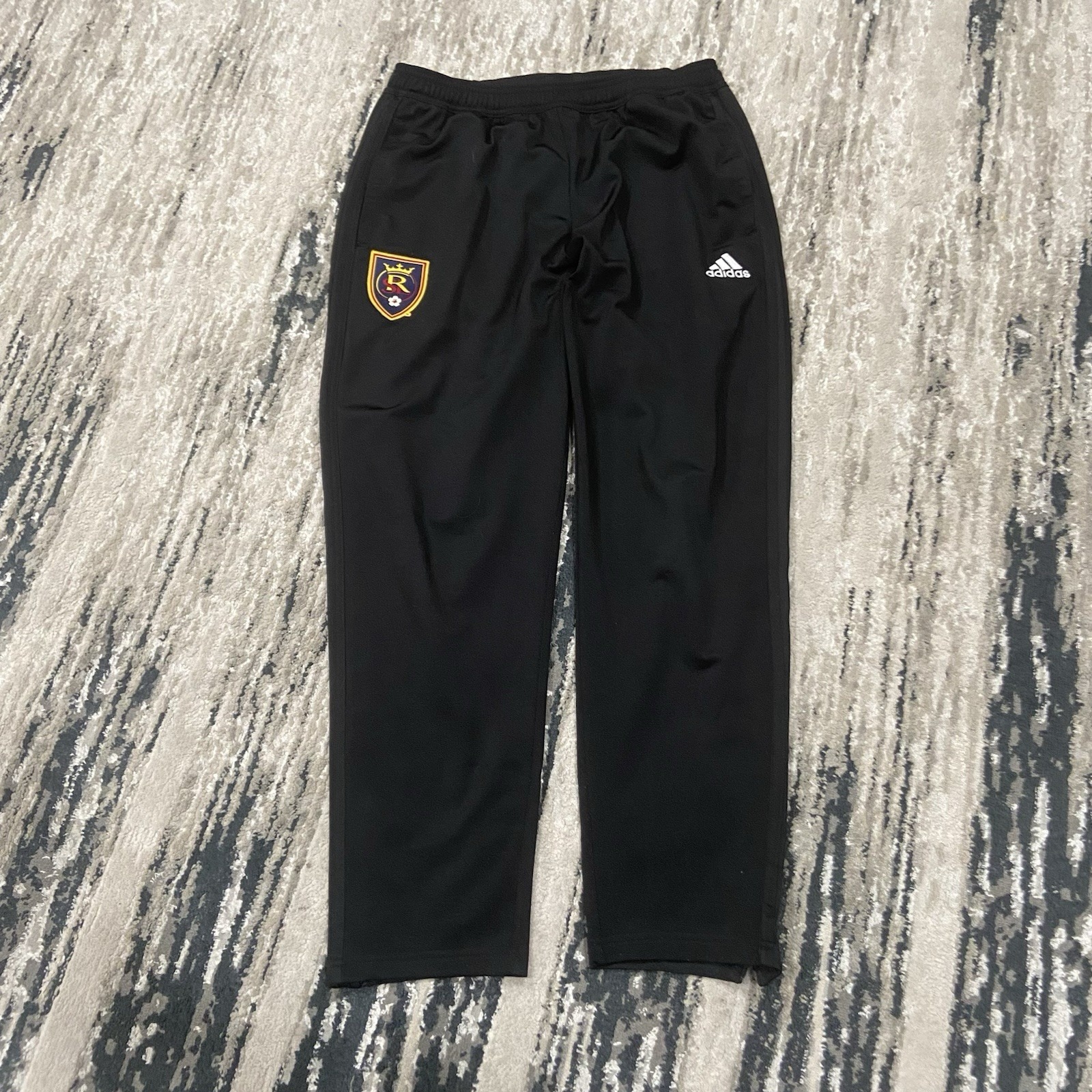Adidas Pants | Adidas Real Salt Lake Soccer Baggy Track Pants Size L Futbol Soccer Mls | Color: Black | Size: L