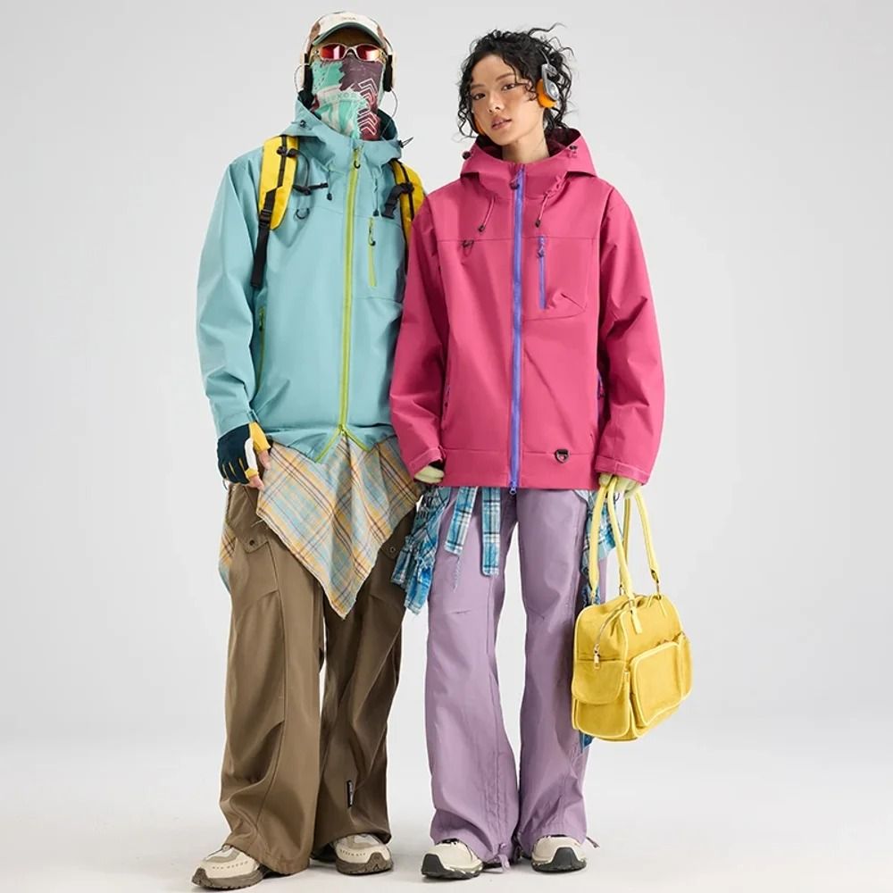 Waterproof Hiking Jacket Unisex Hooded Outdoor Windbreaker light Green l