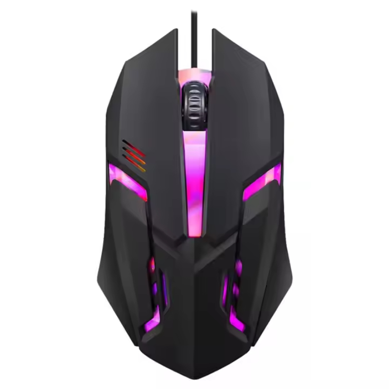 Ergonomic USB Wired Mouse, Optical Gaming Mouse, RGB Colorful For Computer, Macbook purple