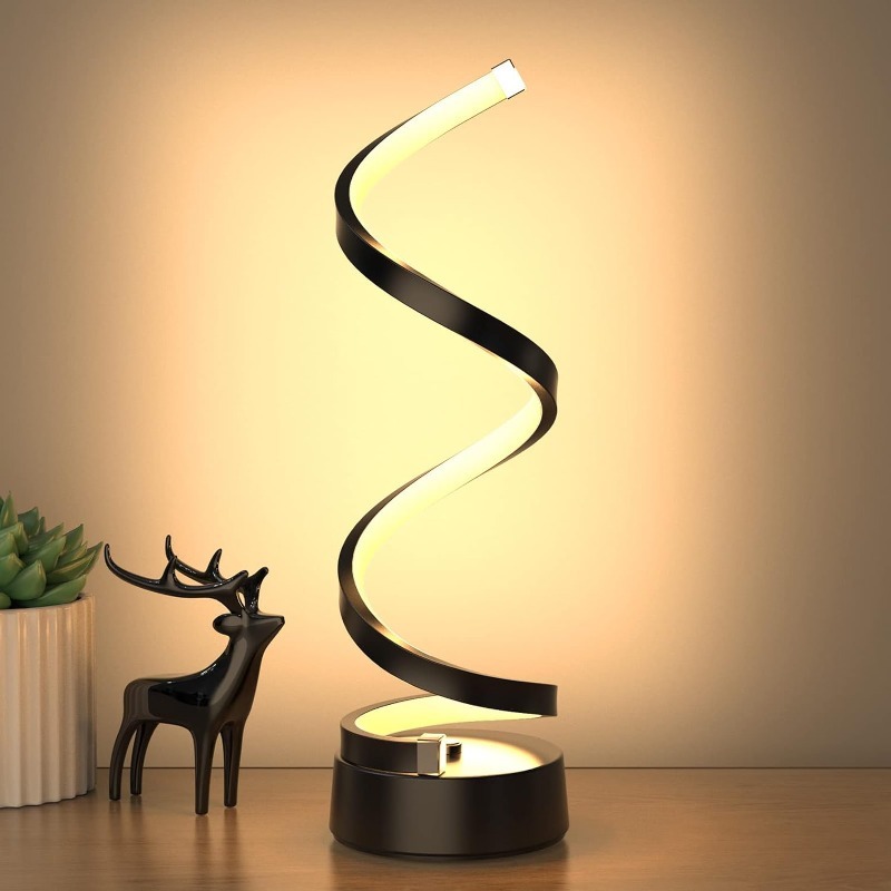 Classic Creative Spiral LED Table Lamp, Modern Minimalist Dimmable Spiral Table Lamp, Adjustable Arm, Soft Light Classic Creative Spiral LED Table Lamp, Modern Minimalist Dimmable Spiral Table Lamp, Adjustable Arm, Soft Light
