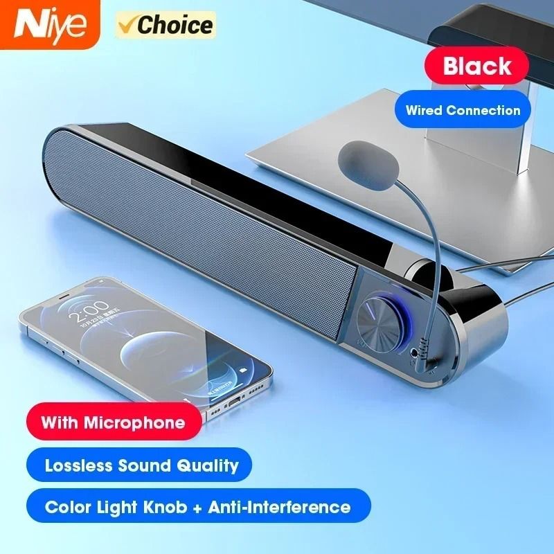 USB Wired Computer Soundbar Speaker With Subwoofer For PC TV Laptop And Phon USB Wired Computer Soundbar Speaker With Subwoofer For PC TV Laptop And Phon