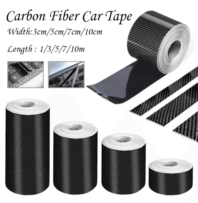CarbonShield 3D Carbon Fiber Car Door Sill And Bumper Protector Stickers c 3m