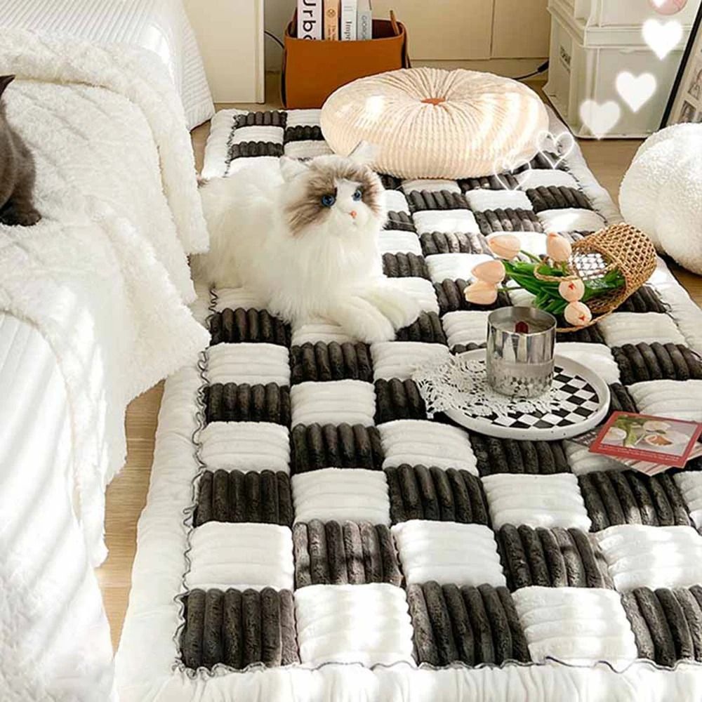 Warm Dog Bed Mat Sofa And Couch Protector For Large Dogs black And White 27.6 X 70.9inch