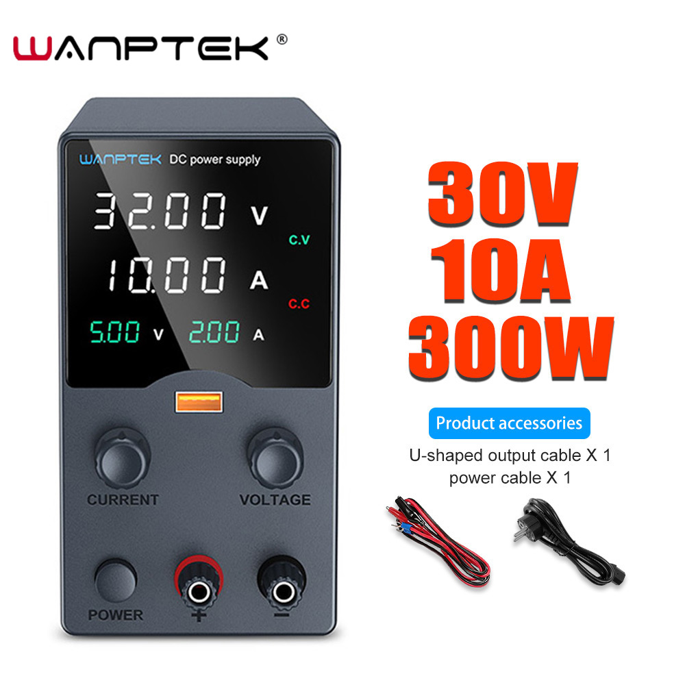Wanptek DC Power Supply, Adjustable Lab Power Supply, Voltage Regulator, Variable Bench Power Supply For Electronics w nps3010w Black