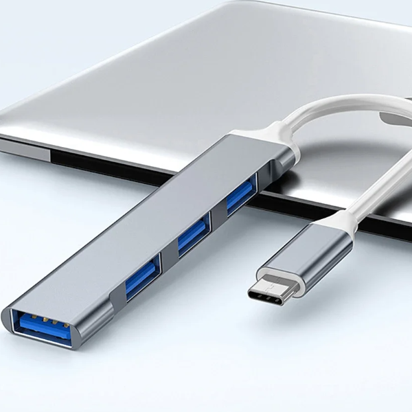 Multiport HUB Type C Splitter, High Speed Hub For PC Computer Accessories type c Grey