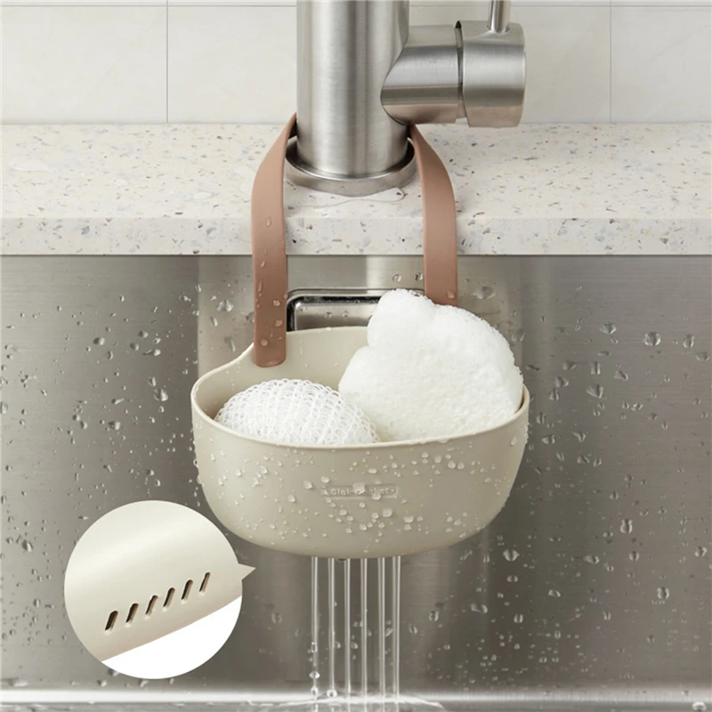 Adjustable Kitchen Sink Holder Hanging Drain Basket, Soap Sponge Holder Faucet Rack, Kitchen Accessories light Green