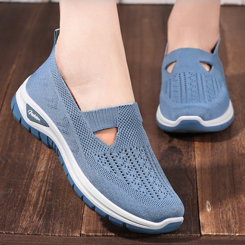 New Mesh Women Vulcanized Shoes, High Quality Women Sneakers, Slip On Flats Shoes, Women Loafers blue 38