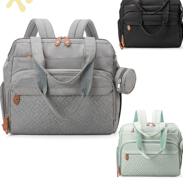 Large Size Mom And Dad Backpack Baby Diaper Bag With Pacifier Bag, Nappy Bag For Baby Essentials, Maternity Back Pack gray