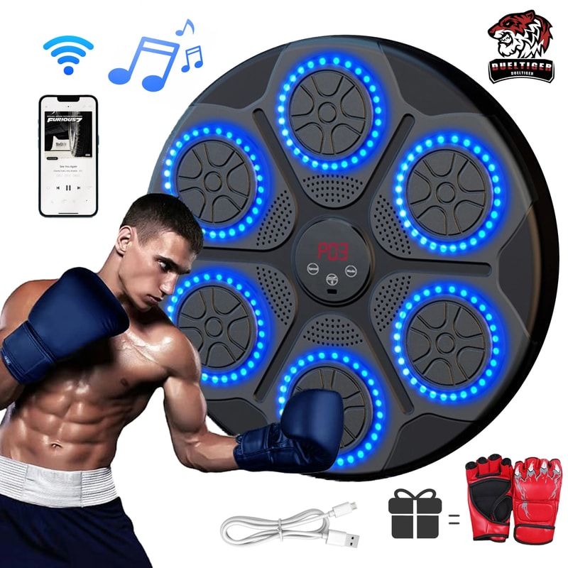 Smart Bluetooth Music Boxing Trainer, Improve Speed & Reaction Time For Home Fitness Smart Bluetooth Music Boxing Trainer, Improve Speed & Reaction Time For Home Fitness