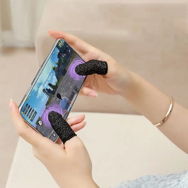 Mobile Sweatproof Gloves, Screen PUBG Gaming Finger Sleeve For Game Controller, Nano Level Silver Fiber Design Mobile Sweatproof Gloves, Screen PUBG Gaming Finger Sleeve For Game Controller, Nano Level Silver Fiber Design