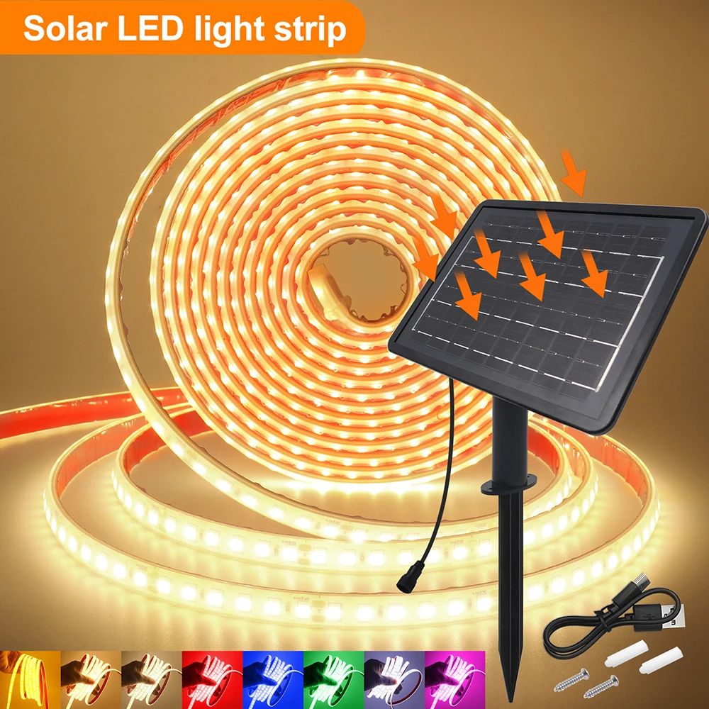 Solar Waterproof LED Light Strip 24V IP68 Outdoor Garden & Party Lighting led Strip Light white 9m
