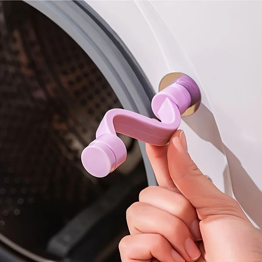 Magnetic Washing Machine Door Prop Vent Clip Front Load Washer Door Stopper For Odor & Moisture Control pink