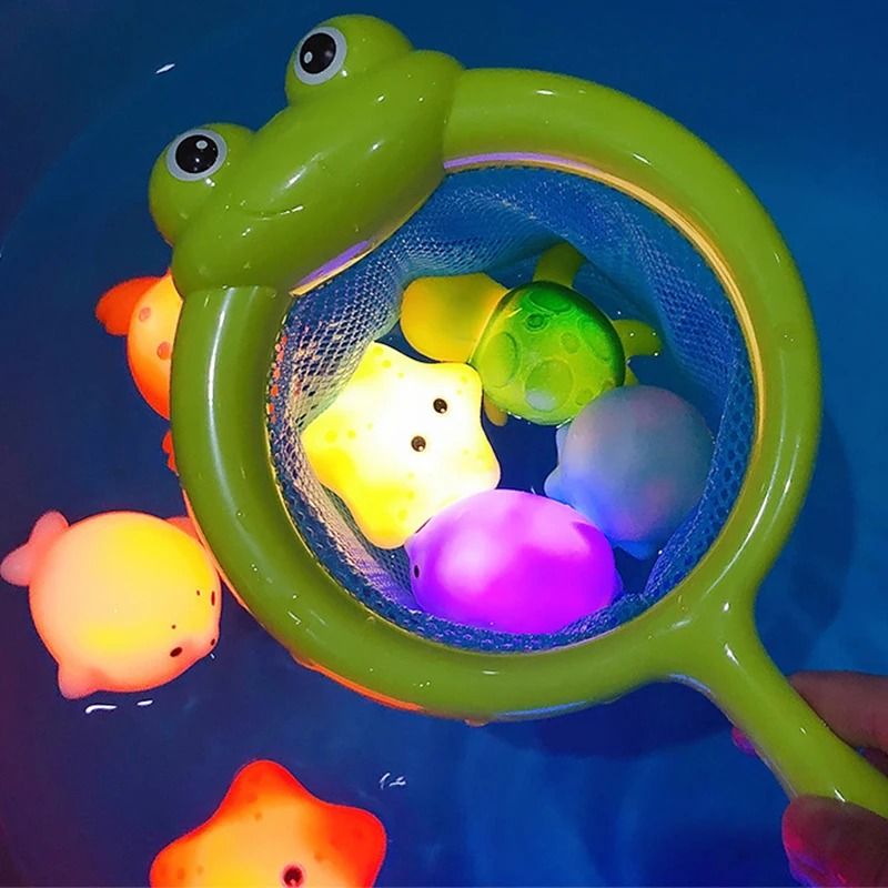 Baby Bath Toy LED Light Up Floating Animal Water Toy set B