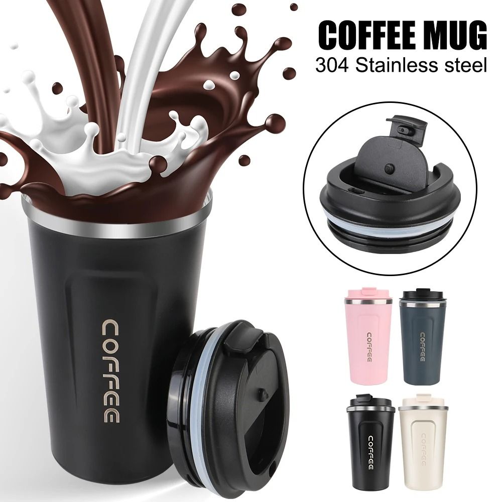 Stainless Steel Travel Thermos Mug Leak Proof Double Wall Coffee Cup 380 ML 510 ML blue 510 Ml