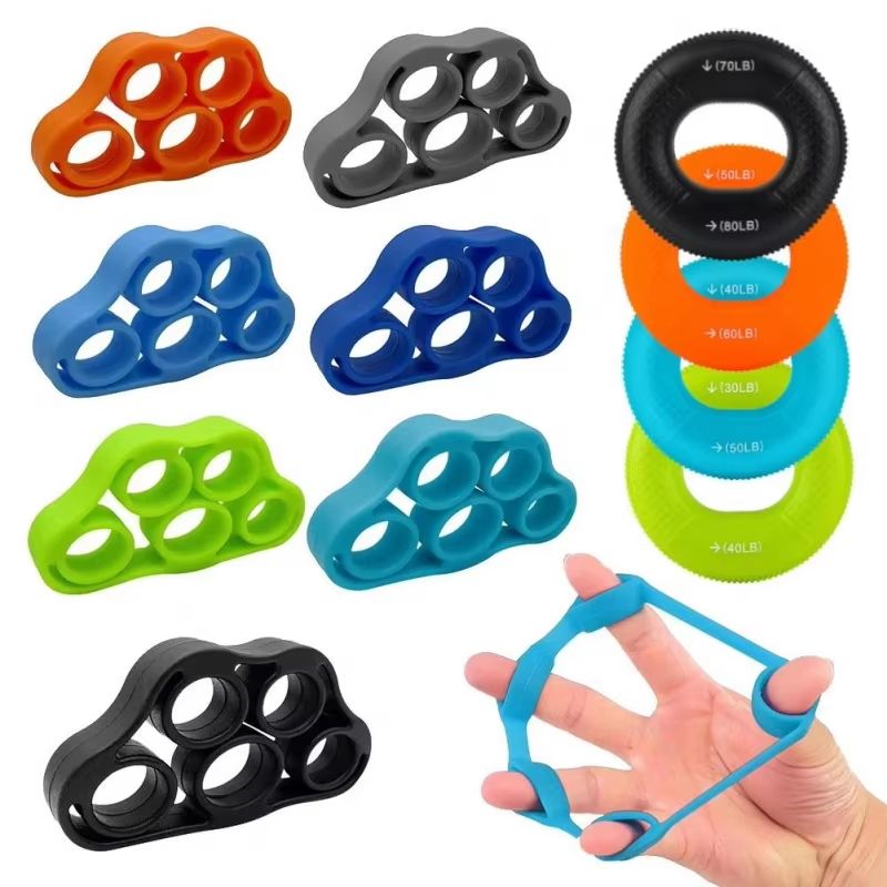 Silicone Hand Gripper And Finger Expander Resistance Bands For Grip And Wrist Strength orange 11lb