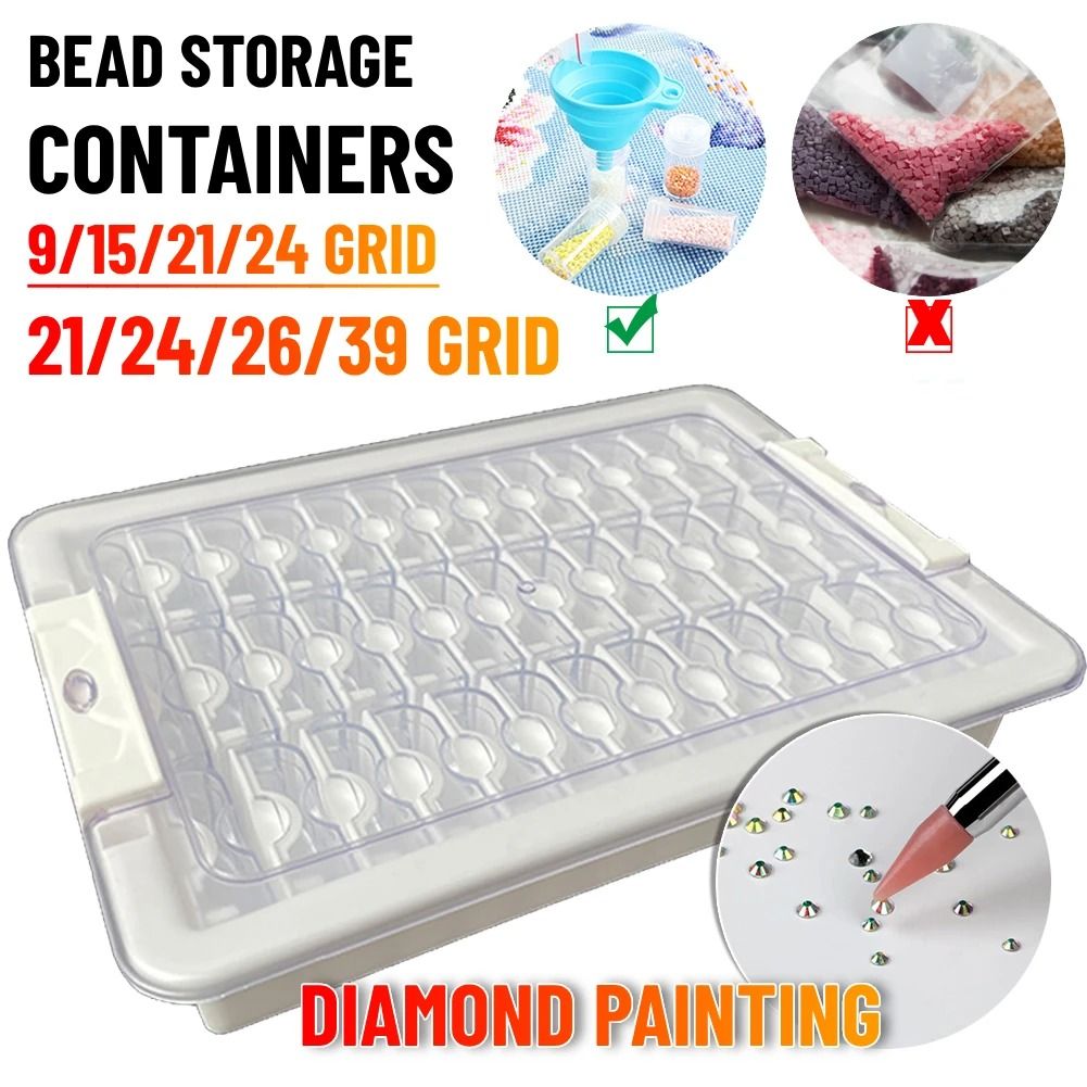 Clear Storage Box Set For Diamond Painting Beads And Craft Accessories a
