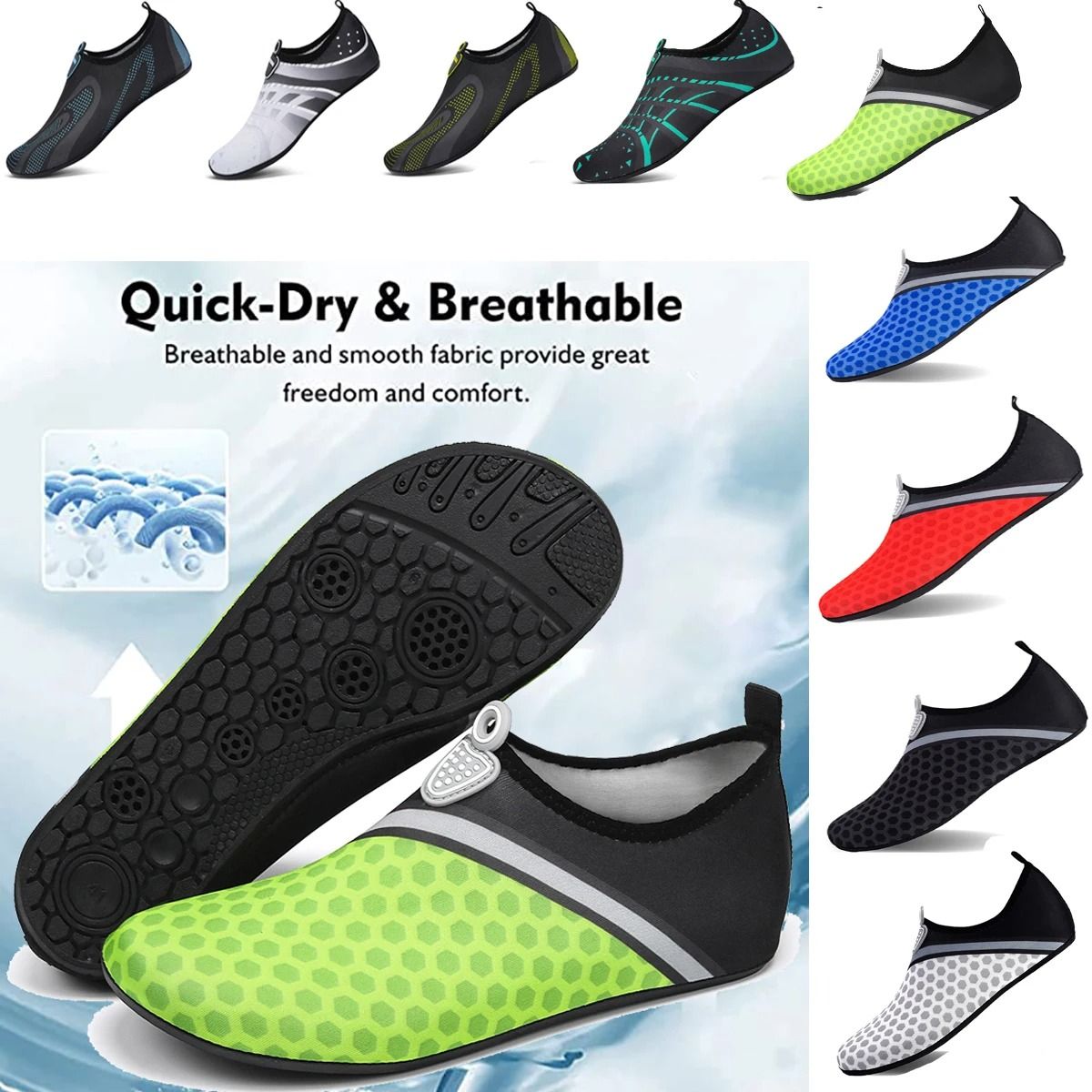 Unisex Water Shoes Quick Dry Non Slip Beach Swim And Aqua Footwear black us 10.5