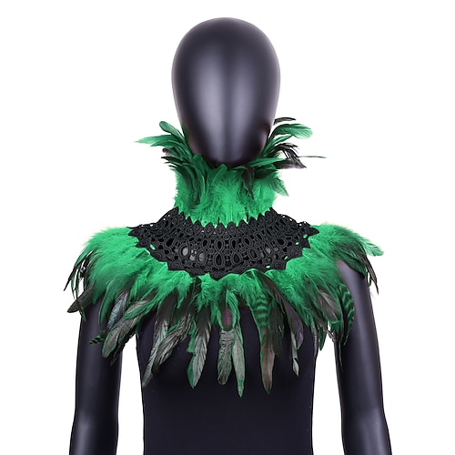 Carnaval 2026 Accessoires de Carnaval de Rio Samba Cape Châle Femme Plumes Sargentine avec Choker en Dentelle Noire Costume de Performance Festival Brésilien - Lightinthebox.com/fr
