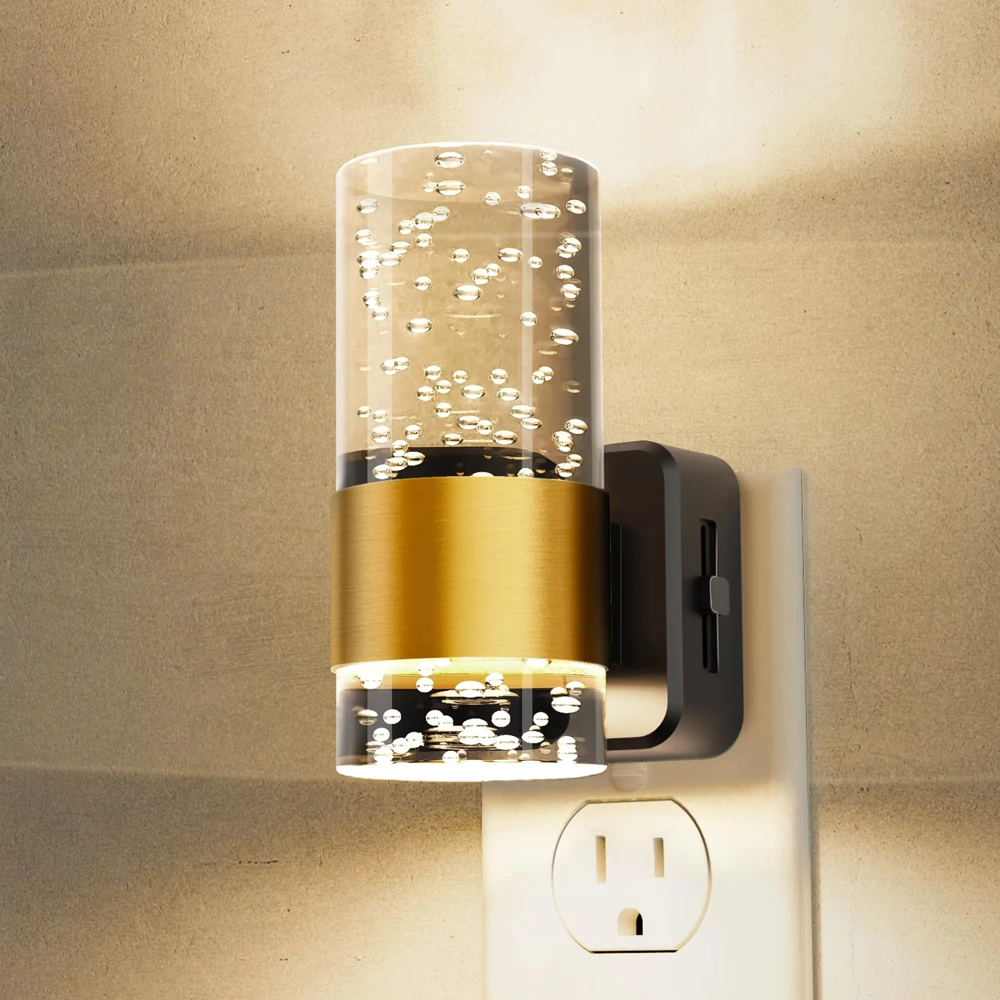 Nachtlicht 3000K Nachtlichter Plug in Wand LED-Nachtlicht mit 0-100LM einstellbarer Helligkeit Automatisches Nachtlicht für Zimmer