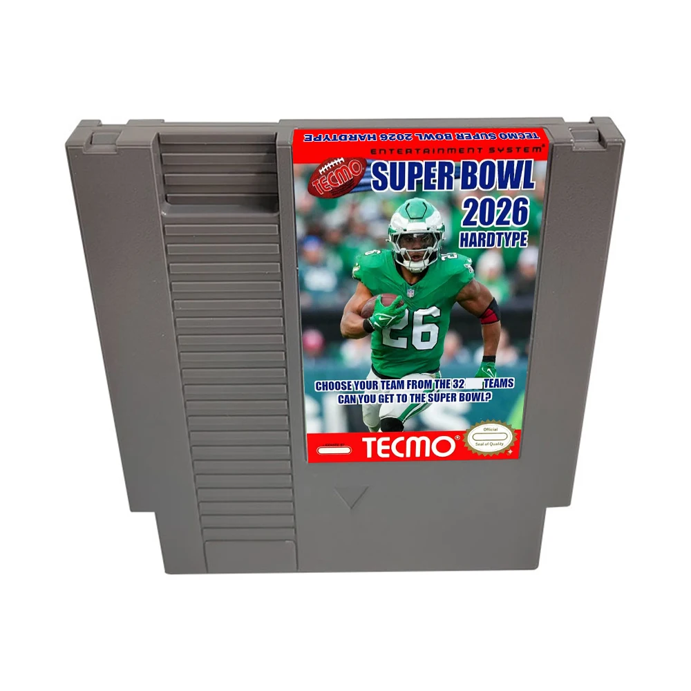 TECMO SUPER BOWL 2026 HARDTYPE [Rosters: 07.31.25] - A Brand NEW NES Game Cartridge 8 Bit 72 Pin Video Game For NES Game Console