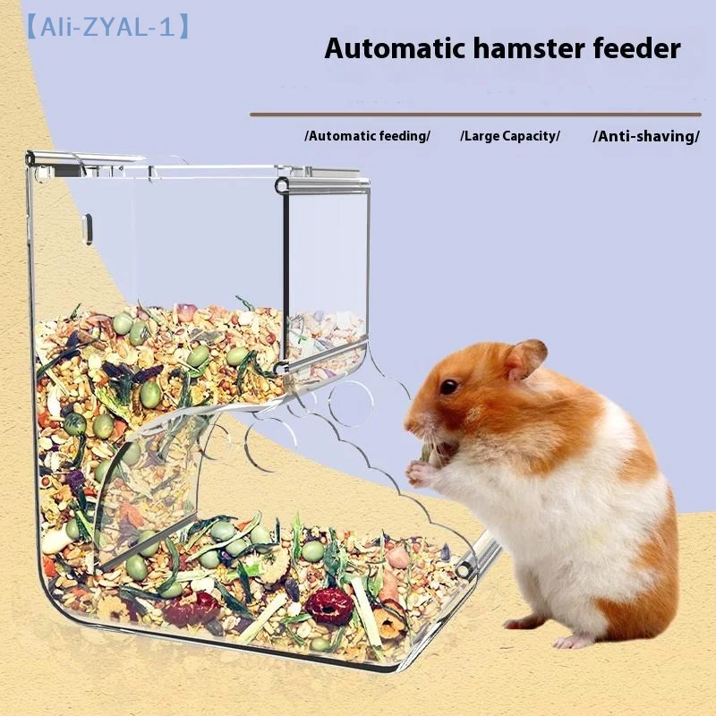【ZYAL-1】1 Stück Kunststoff durchsichtiger automatischer Futterspender für Haustiere für Hamster, Meerschweinchen, Futternapf, Behälter, Kaninchenfutterspender, Futterspender Image