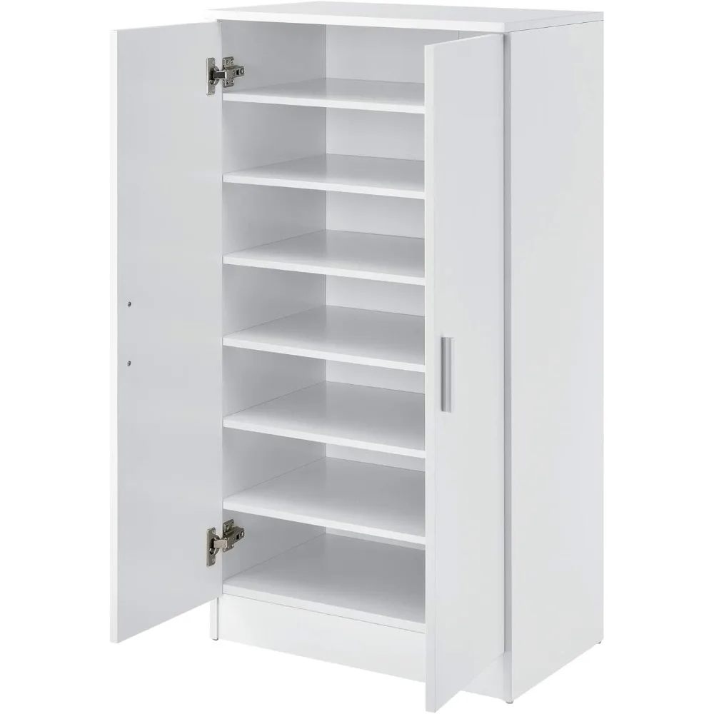 Schuhschrank 108 x 55 x 35 cm, mit Doppeltür-Schuhschrank, kann 14 Paar Schuhe aufbewahren, weiße Schublade