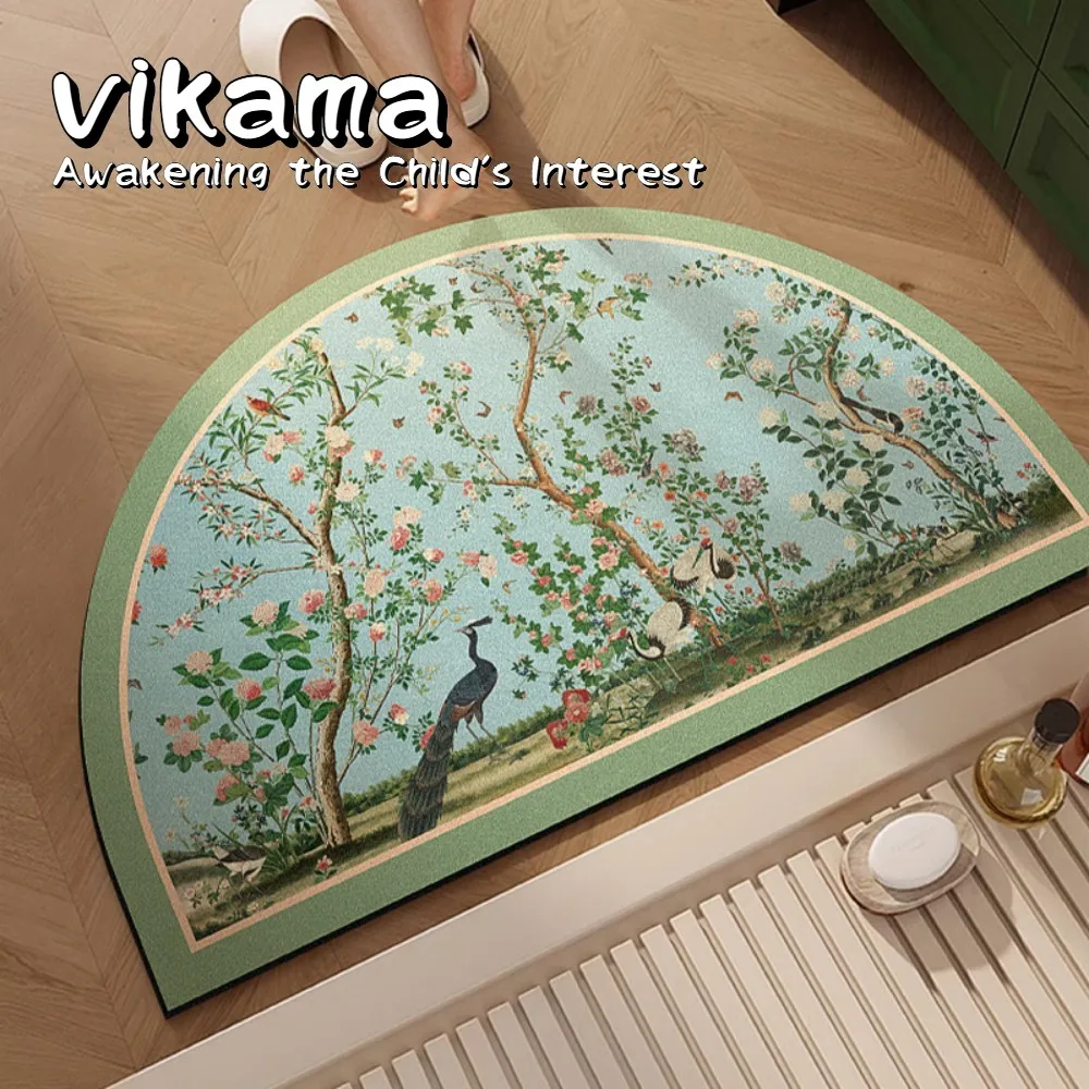 VIKAMA Tapis de salle de bain Tapis de salle de bain absorbant antidérapant Tapis facile à nettoyer à séchage rapide pour salle de bain entrée salle de bain