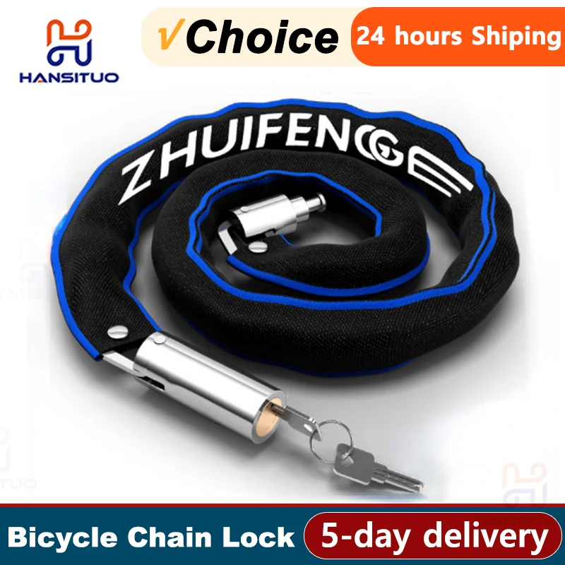 Fahrrads chloss 60/65/85/105cm Metall Diebstahls icherung MTB Rennrad Hochleistungs-Sicherheits schloss Motorrad Vorhänge schloss Fahrradkette schloss mit Schlüssel Image
