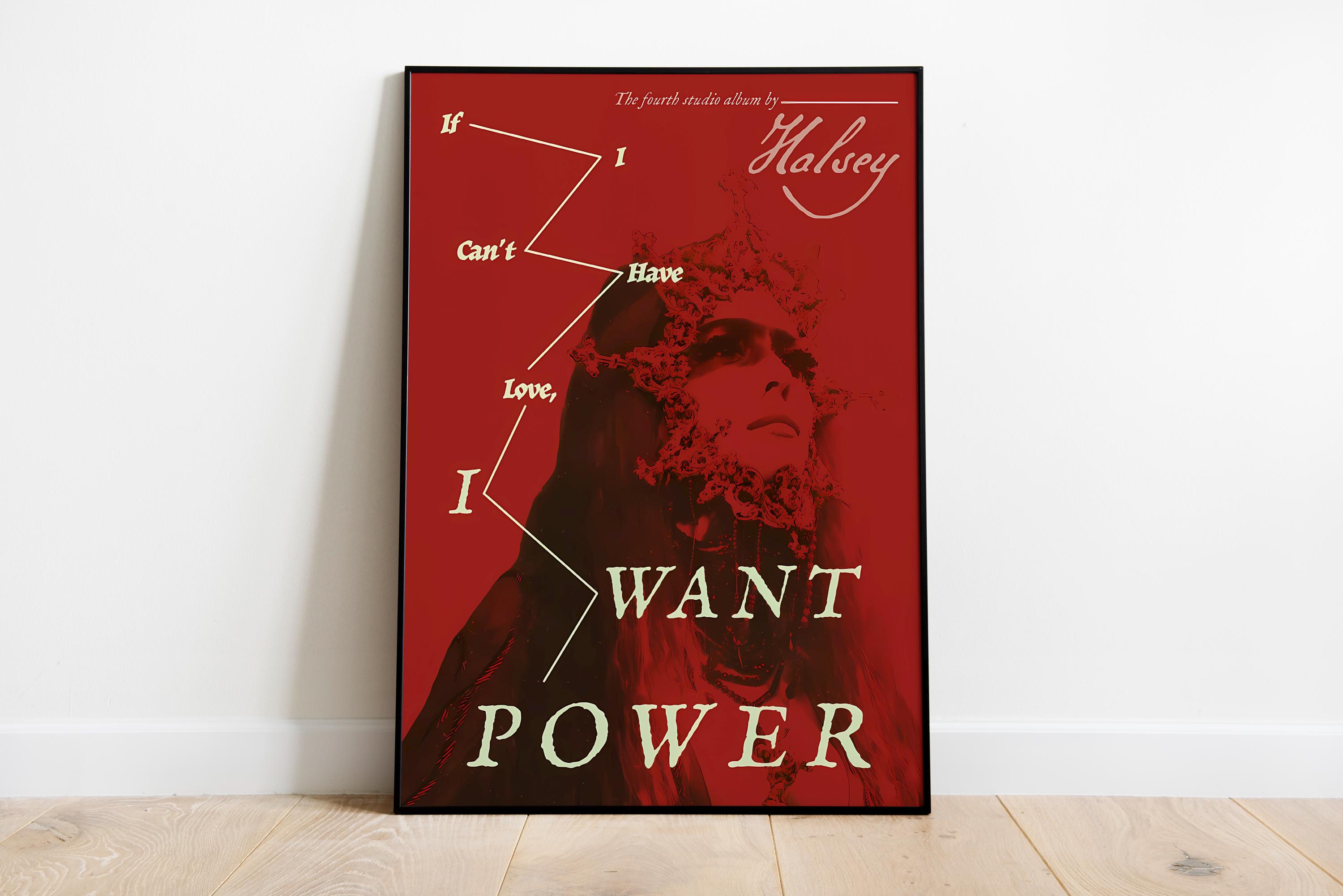 "Poster della copertina dell'album \"If I Can't Have Love, I Want Power\" di Halsey / Stampa artistica opaca"